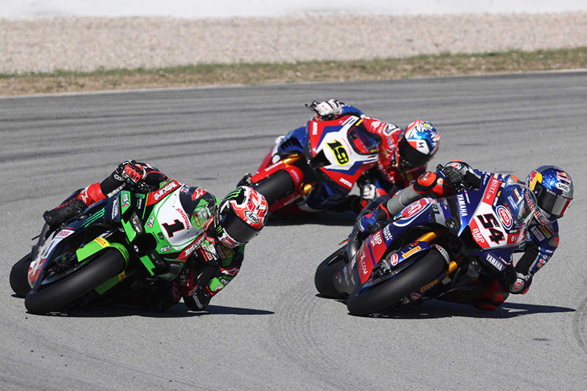 Jonathan Rea, Alvaro Bautista und Toprak Razgatlioglu (v.l.)