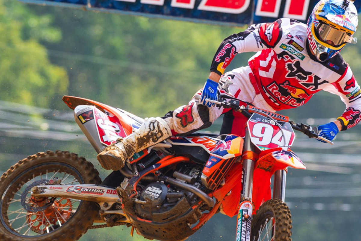Ken Roczen mit dem roten Nummernschild des Meisterschaftsführenden in Budds Creek