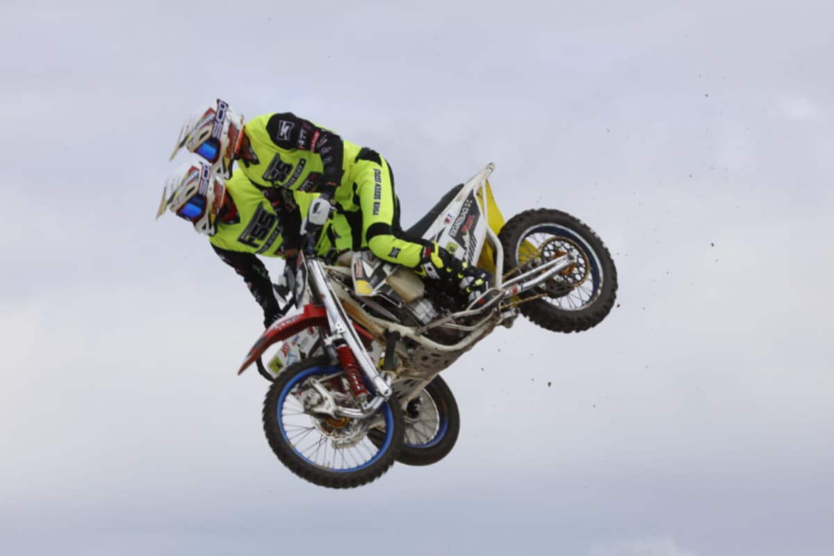 Van Daele und Beernaert beim Backflip in Lommel