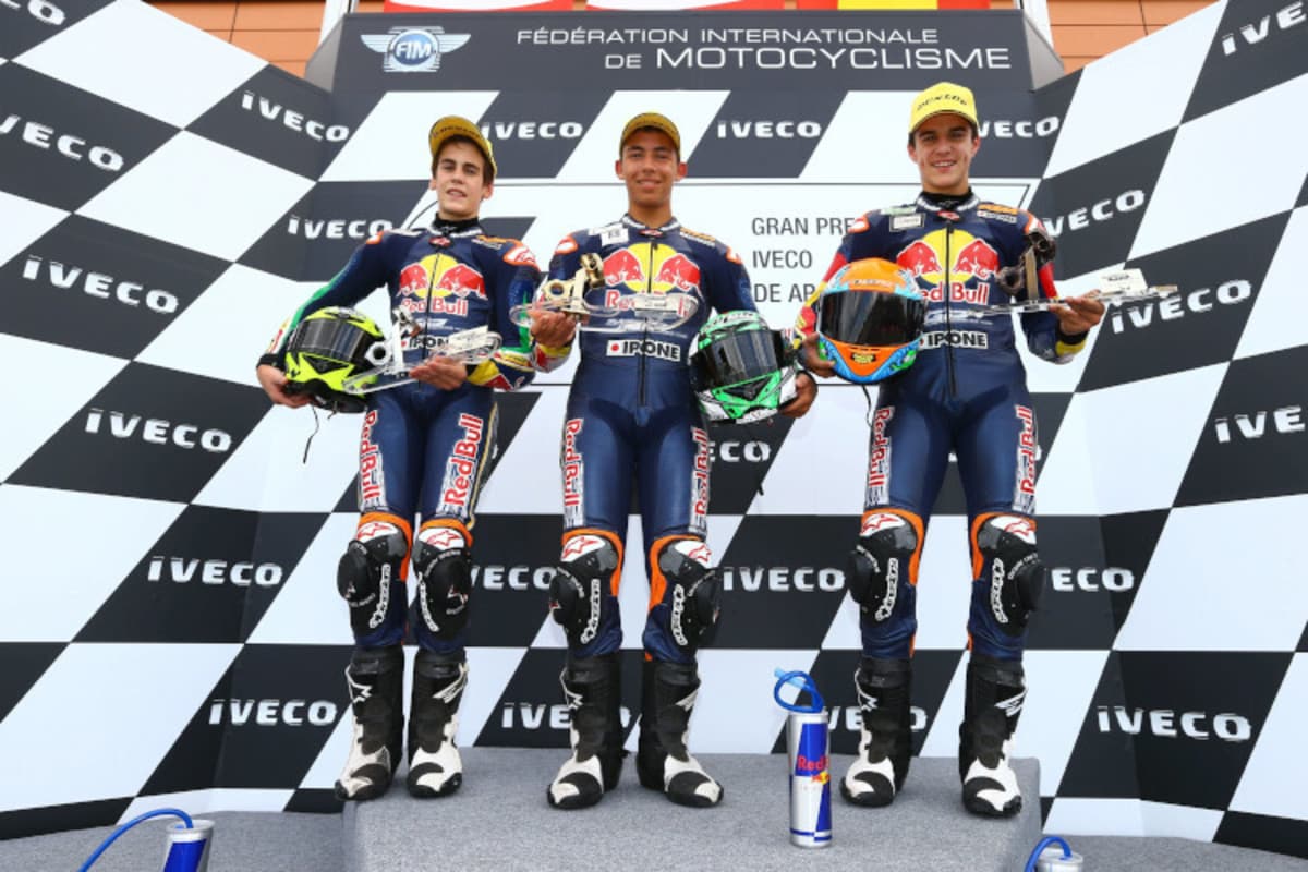 2013 im Rookies Cup: Stefano Manzi, Enea Bastianini und Marcos Ramirez