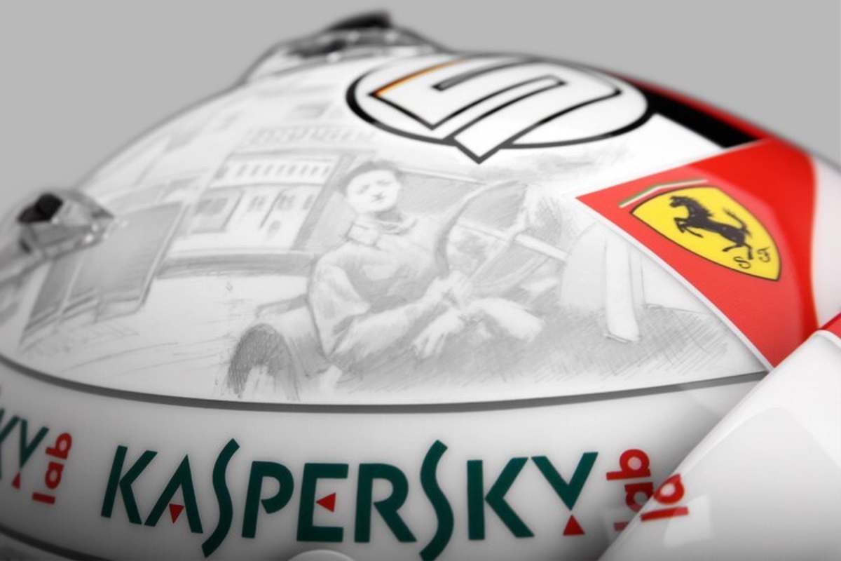 Vettels Helm mit Ferrari-Motiven aus Mexiko 2015