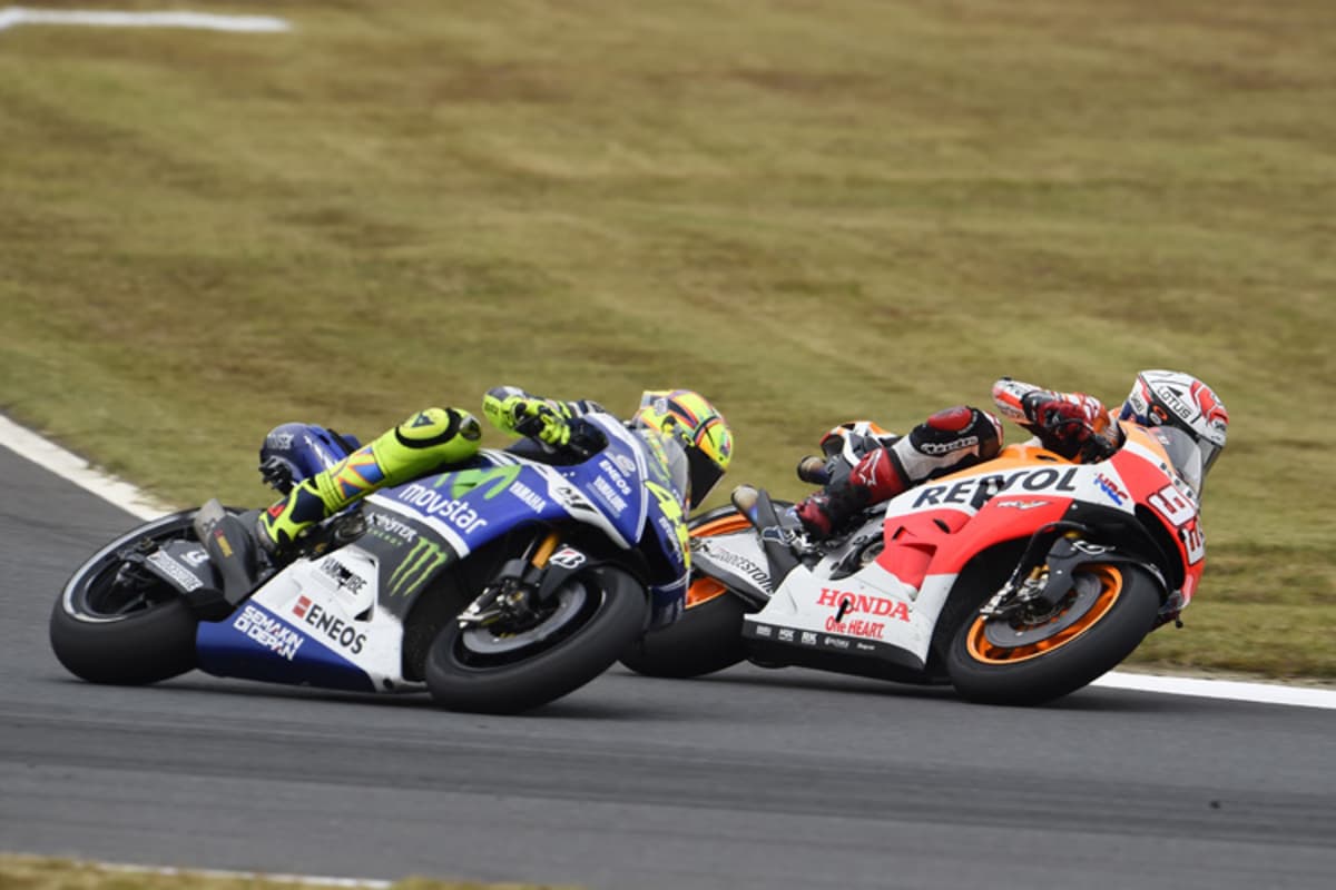 Dieses Überholmanöver gegen Valentino Rossi brachte Marc Márquez den vorzeitigen Titel