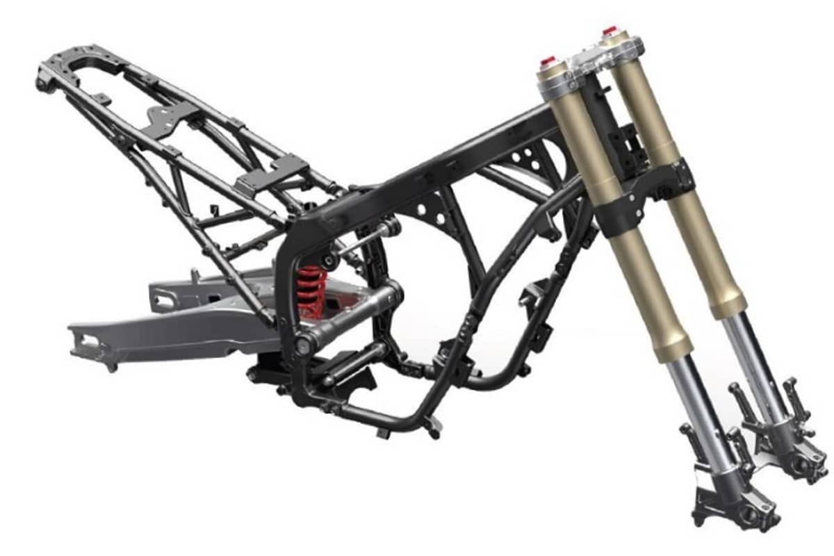 Modernes Fahrwerk in traditioneller Doppelschleifen-Stahlrohr-Bauart