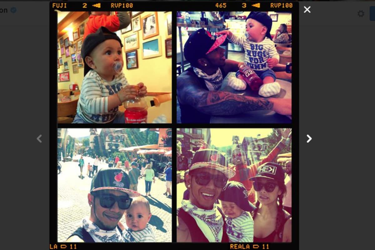 Lewis Hamilton mit seinem Neffen