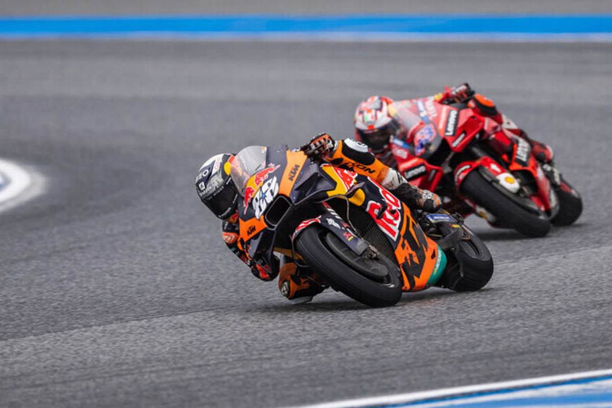 Buriram-GP: Miguel Oliveira (vor Bagnaia) siegte im Regen wie im April in Mandalika
