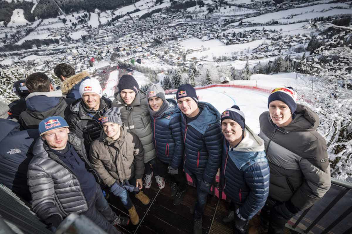 Die Motorsport-Stars von Red Bull hatten eine fantastische Aussicht auf die legendäre Streif