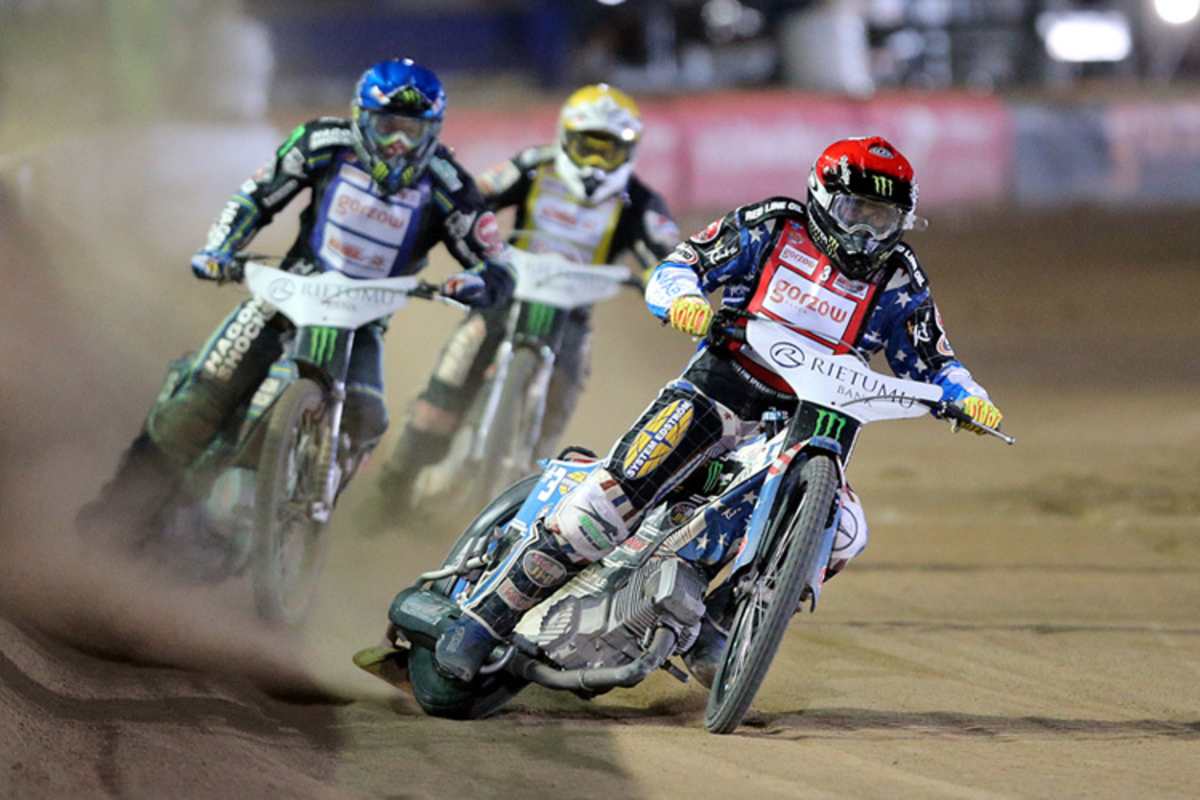 Im Finale: Greg Hancock vor Darcy Ward und Tai Woffinden
