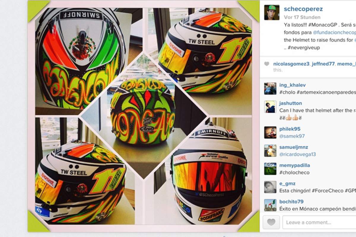 Sergio Pérez' Helm wird zugunsten wohltätiger Zwecke versteigert