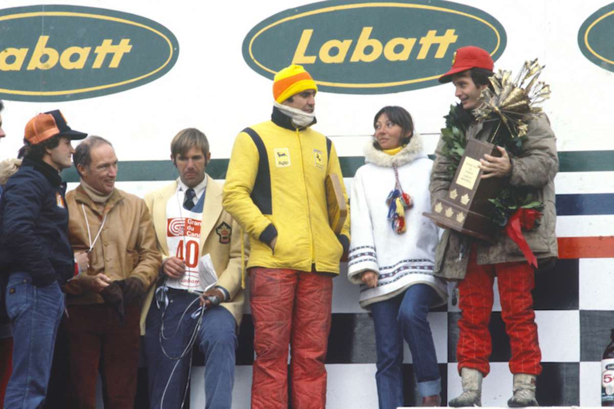 Gilles Villeneuve hat den Kanada-GP 1978 gewonnen, ganz links steht sein Bruder Jacques