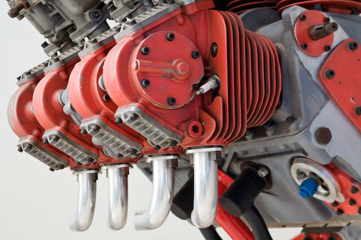 Detailaufnahme des V8-Motors