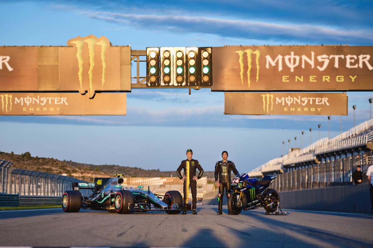 Valentino Rossi und Lewis Hamilton in Valencia