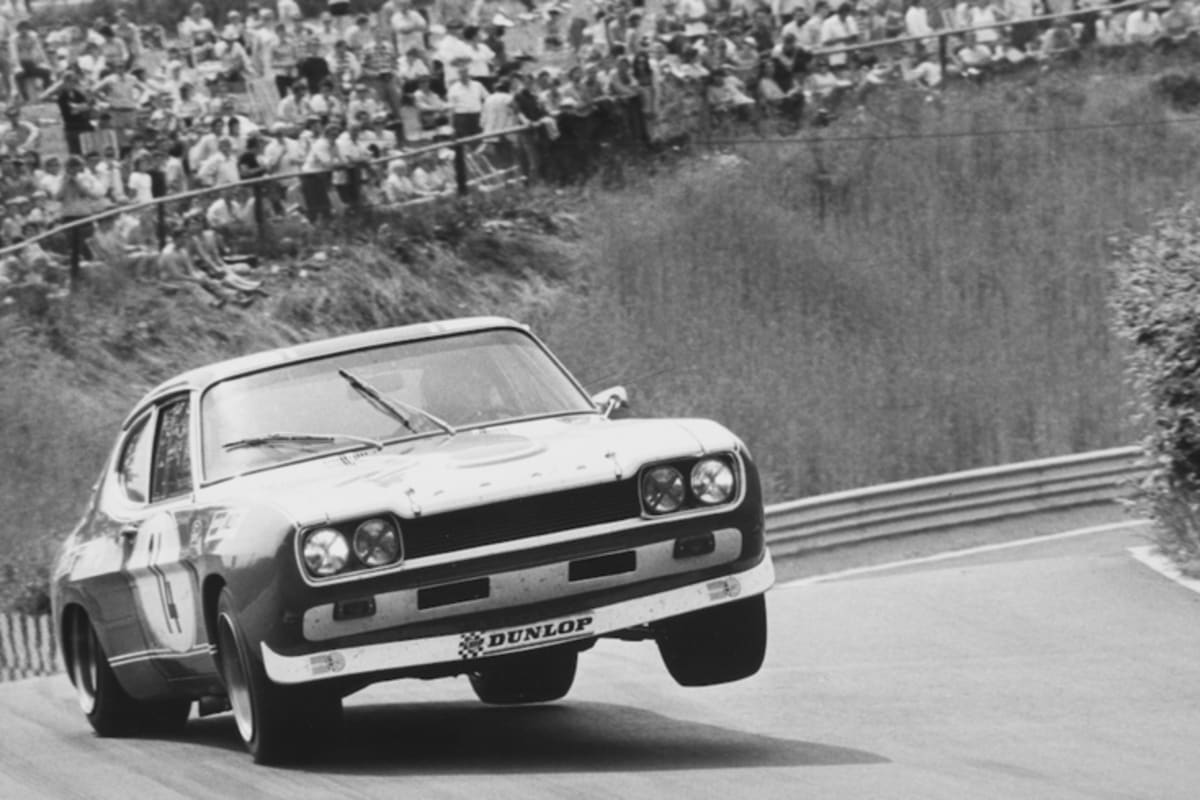 Gnadenlose Siegmaschine:  Capri RS mit Stuck 1972 in Action am Ring 