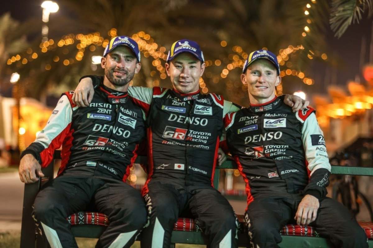 Siegertrio: Jose Maria Lopez, Kamui Kobayashi und Mike Conway