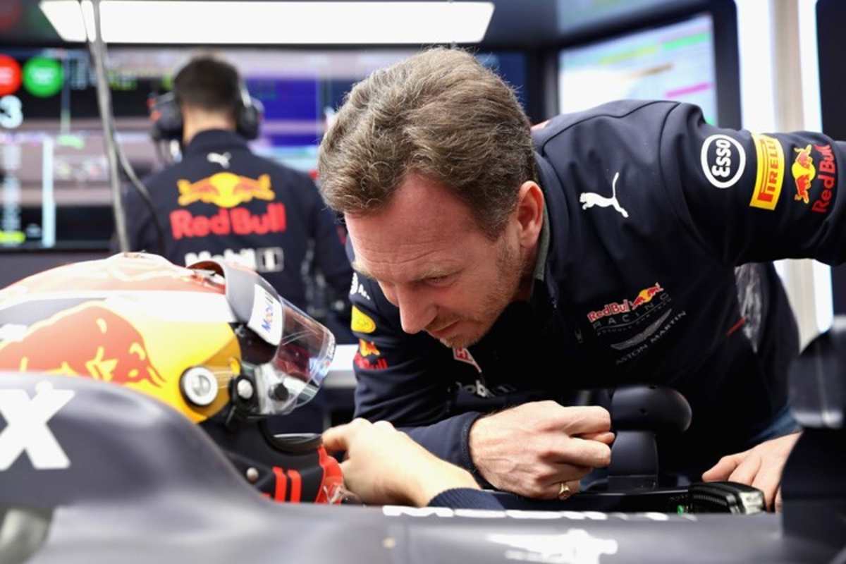Christian Horner am Wagen von Max Verstappen