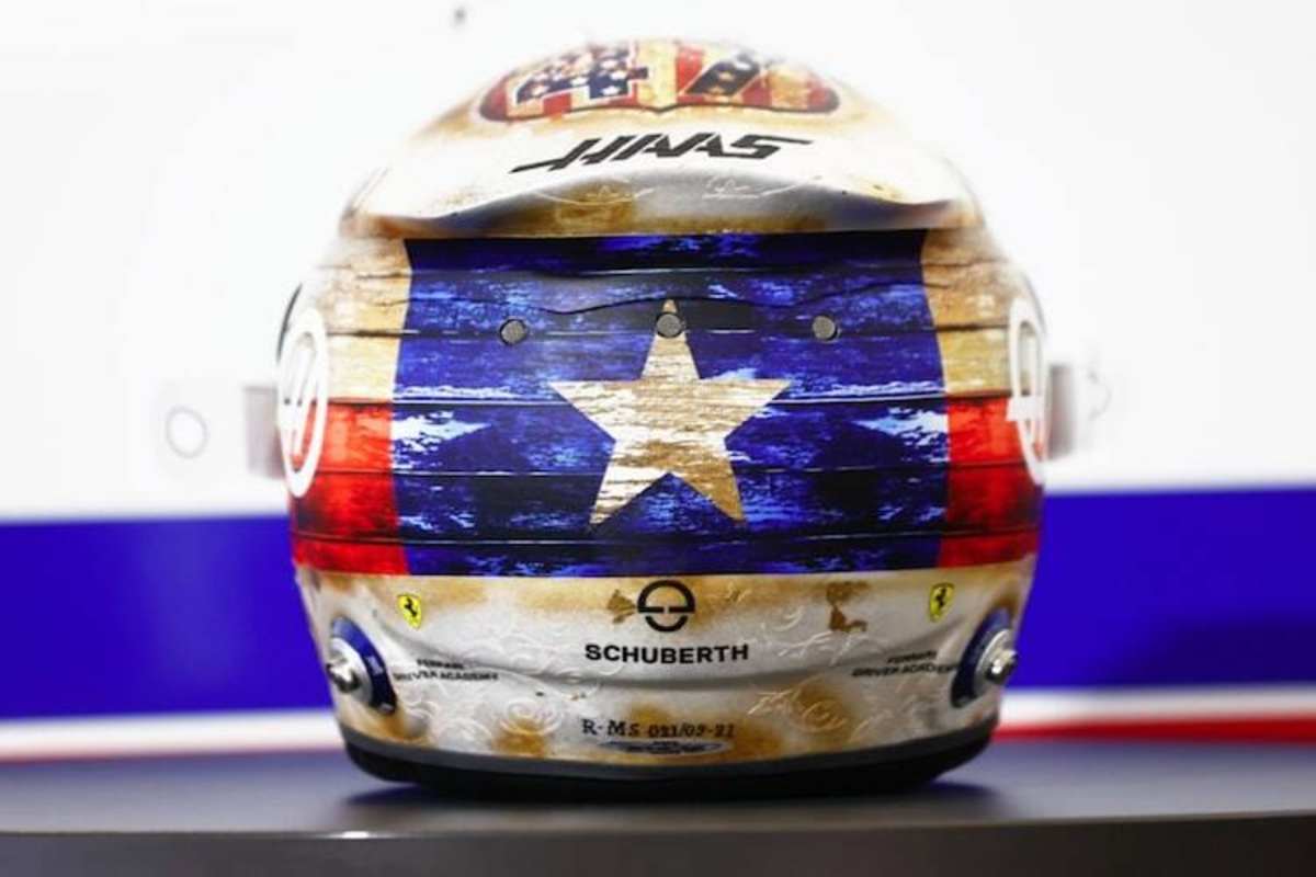 Der Lone Star auf dem Helm von Mick Schumacher