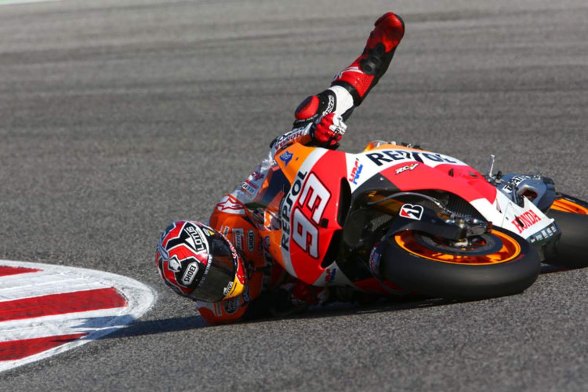 Marc Márquez: Der Honda-Star stürzte harmlos und steigerte sich danach zur Bestzeit