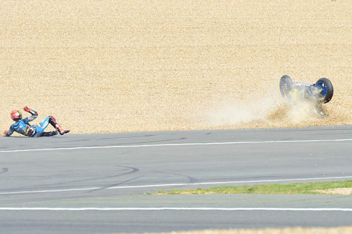 Wie auch Jack Miller stürzte Rabat über das Vorderrad