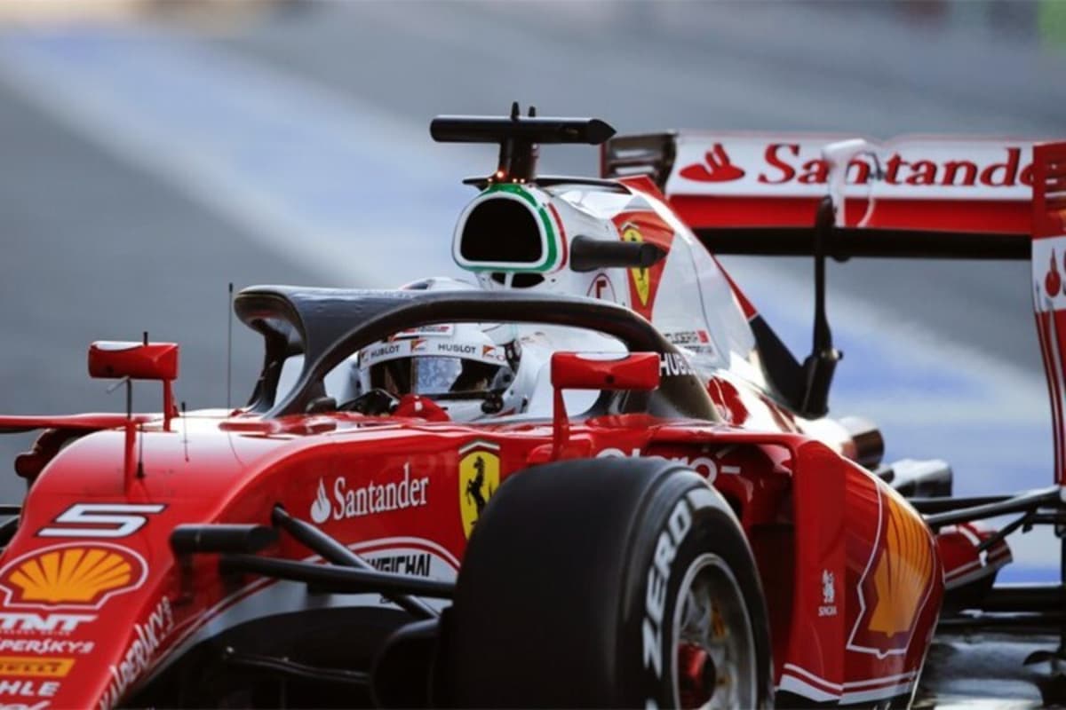 Der Halo am Ferrari bei den Wintertests