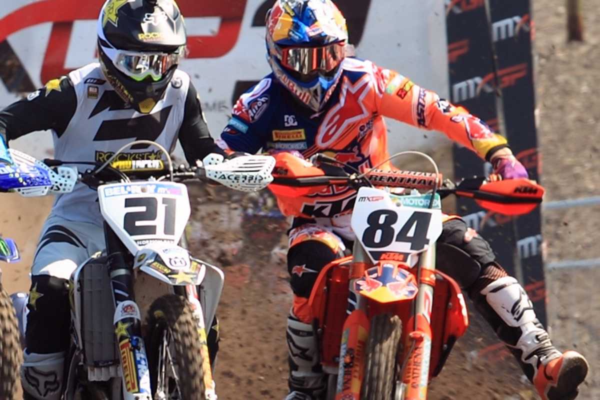 Jeffrey Herlings (#84) und Gautier Paulin (#21) in Teutschenthal