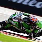 Mark Aitchison in Silverstone auf der Pedercini-Kawasaki