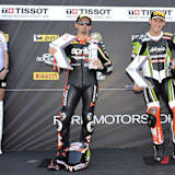 Biaggi (Mitte) und Sykes waren beinahe gleich gut