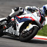 Ranseder auf dem Motorrad von Toseland