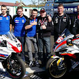 Franky Heidger (Bildmitte) mit Marc Fissette (links neben ihm) und Didier Grams (ganz rechts)