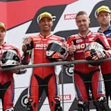 De Puniet, Hernandez, Gimbert, Twelvetrees (vlnr.)