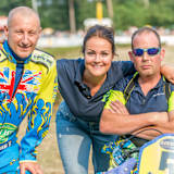 Mitch Godden (r.), Ciara Southgate und Paul Smith (GB) vor dem EM-Finale in Werlte