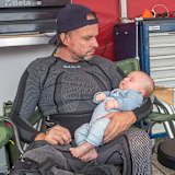 Michael Grabmüller: schneller Rennfahrer und liebevoller Vater, hier mit Sohn Ben 