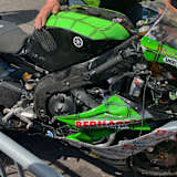 Die Yamaha mit der Nummer 4 war in Oschersleben ziemlich zerstört