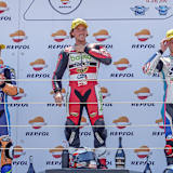 Podest Rennen 2 in Aragón: Sieger Edgar Pons vor Hector Garzó und Niki Tuuli