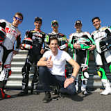 Ruben Xaus (mitte) mit den aktuellen Superbike-Piloten aus Spanien