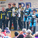 Das Siegerpodium der Sidecars in Zolder nach dem Rennen 2 