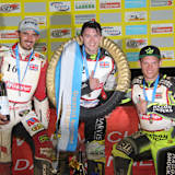Die Top-3 der Grasbahn-EM kommen aus England: Andrew Appleton, James Shanes und Edward Kennett (v.l.)