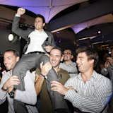 Die Feierlaune von der GP2-Meisterfeier dürfte bei Fabio Leimer zurückgekehrt sein