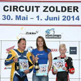 Zolder 2014: Mit Reiner Scheidhauer, Tasia Rodink und Red Bull Rookie Patrik Pulkkinen standen die unterschiedlichsten Typen von Rennfahrern auf dem Podest