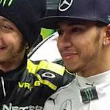 Treffen der Motorsport-Stars: Valentino Rossi und Lewis Hamilton