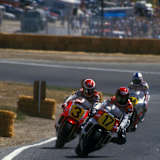 Laguna Seca 1988: Wayne Rainey vor Eddie Lawson und Kevin Schwantz