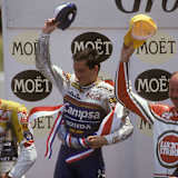 Reinhold Roth (links) 1989 beim Rijeka-GP neben Pons und Cornu