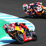 Am Ende des Feldes: Takumi Takahashi und Davide Giugliano