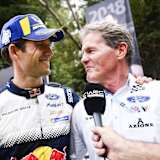 Champion Sébastien Ogier und Malcolm Wilson (re.)