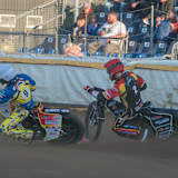 Michael Härtel vor René Deddens beim Speedway Team Cup in Cloppenburg