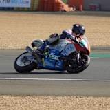 Lukas Trautmann am Donnerstag in Le Mans – Die Lederkombi stammt noch aus alten IDM-Tagen