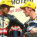 Die Aprilia-Asse Tetsuya Harada und Jeremy McWilliams