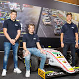 Drei Formel-Fahrer werden gefördert: Niklas Krütten, Tim Tramnitz und Lirim Zendeli (l-r)
