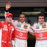 Kimi Räikkönen, Lewis Hamilton und Fernando Alonso 2007