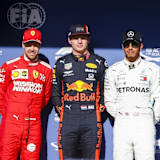 Sebastian Vettel, Max Verstappen und Lewis Hamilton 2019