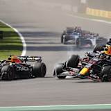Mexiko 2023: Links Verstappen, rechts Pérez in Nöten