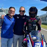 Stefan Bradl (Mitte) mit Sandro Cortese und Anina Urlaß